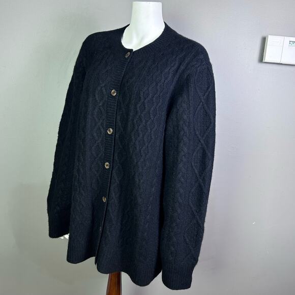 Favorite Daughter cardigan XL chunky cashmere oversized cable knit fisherman - Picture 2 of 16